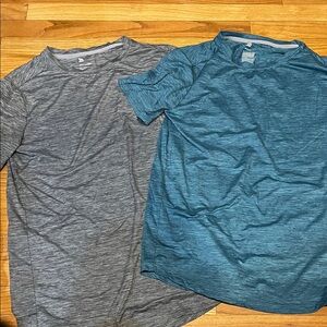 All in Motion Men's Short Sleeve Tees - Heathered Gray and Teal